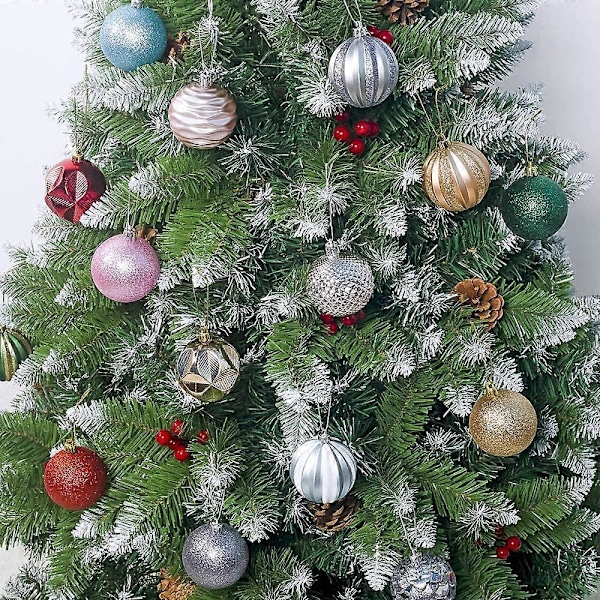 2.36\"/6cm Julgranskulor, för Julfest - 12 st, rosa