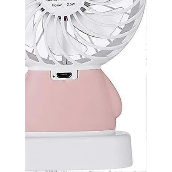 Tyst Portabel USB Elektrisk Fläkt Mini USB Kylfläkt med LED Nattlampa 16*8.6*2.6cm Rosa