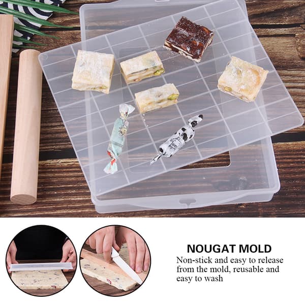 Silikone Nougatform Nonstick Måtte DIY Chokolade Slikværktøjer Træ Kagerulle Sæt