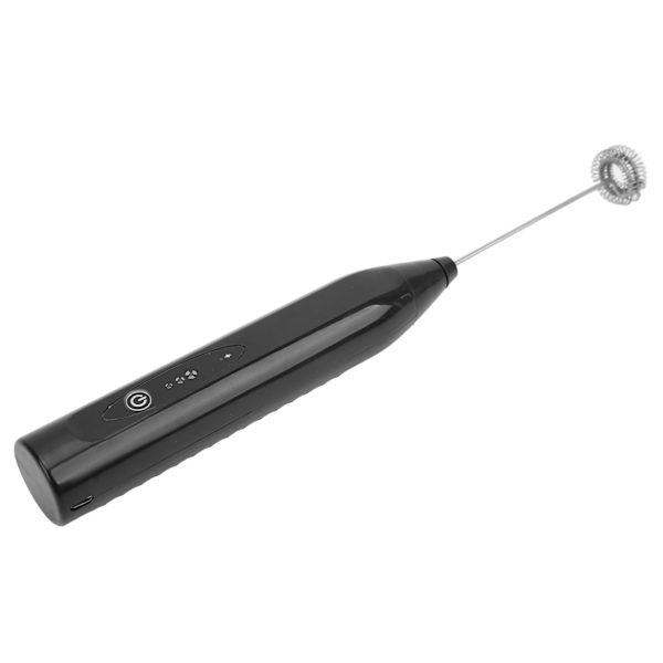 Håndholdt elektrisk mikser USB-lading Anti-skli håndtak Elektrisk blendermikser med 2 rørehoder for husholdningskakebutikk Svart