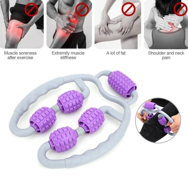 Klemme benmassager håndholdt 360 grader omgivet massage Slap af kalvemuskel yoga fitnessudstyr lilla