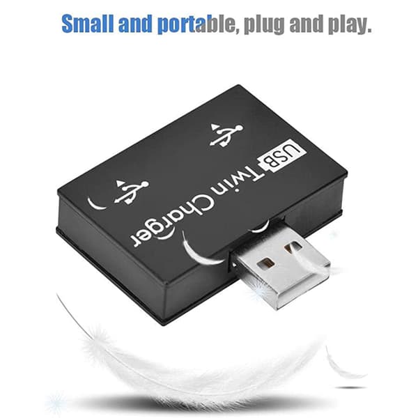 Mini USB-hub 2-porters USB dobbel lader splitteradapterkonverter for PC USB-minnepinner