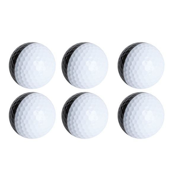 6 STK PU Sort Hvid Blød Høj Elastisk Fremragende Stabil Flue To Lag Indendørs Putter Assist Golf Øvebold