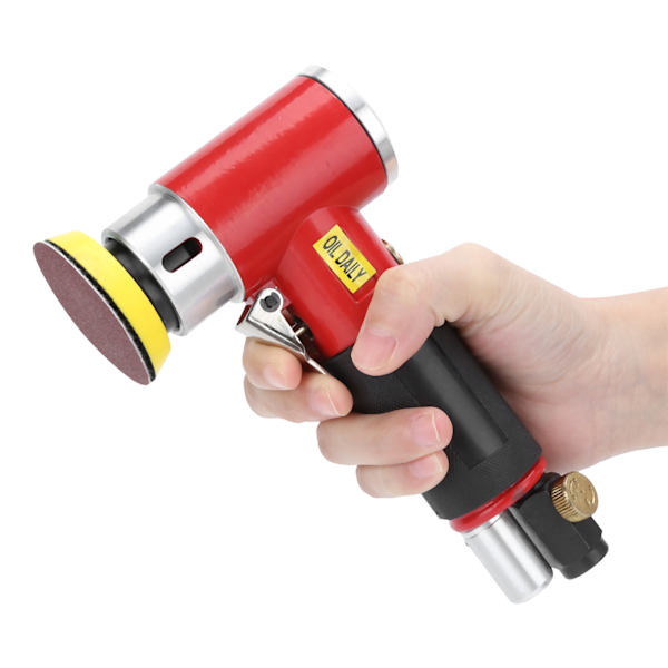 Mini pneumatisk luftslipmaskin excentrisk slipmaskin polermaskin med sandpapper för bilröd