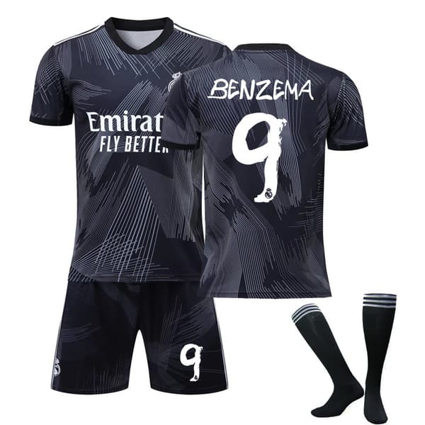 Real Madrid Sort Y3 Nr. 9 Fodboldtrøje Sæt#26 #26