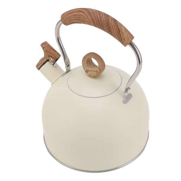 2,5 liters whistling tekjele i rustfritt stål med håndtak for elektrisk komfyr gasskomfyr Beige
