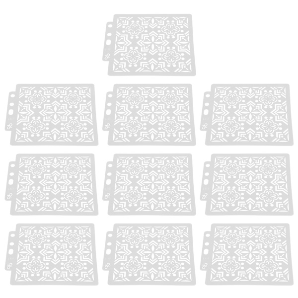 10 kpl Mandala-maalauksen piirustuspohjien uudelleenkäytettävät DIY-muottitaidetarvikkeet
