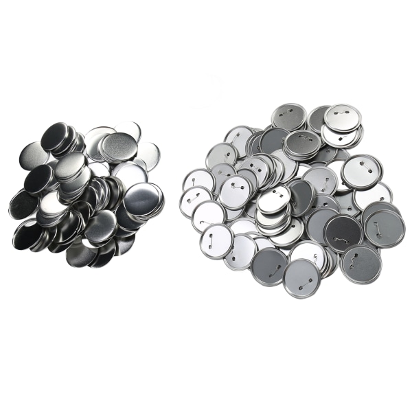 100 uppsättningar Blank Button Badge Parts Set DIY för knapptillverkningsmaskin Rostskyddande knapptillbehör för hantverk 75 mm/2.95in