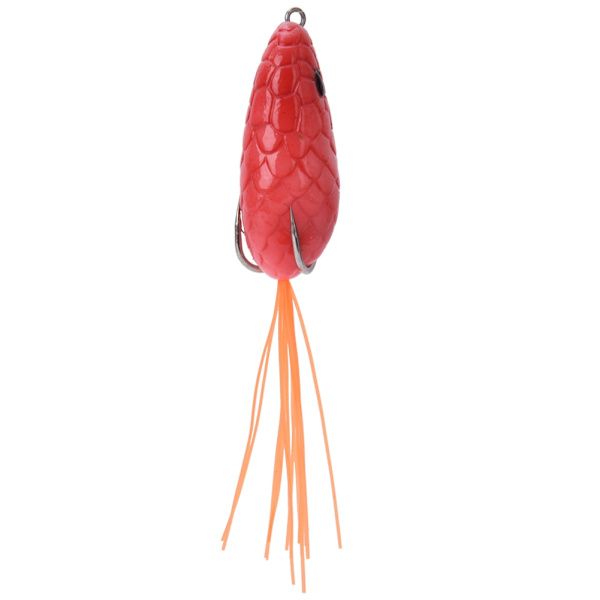 2 stk kunstig froskeformet lokkebunnskjegg lokke agn med kroker fiskeutstyr tilbehør 5#
