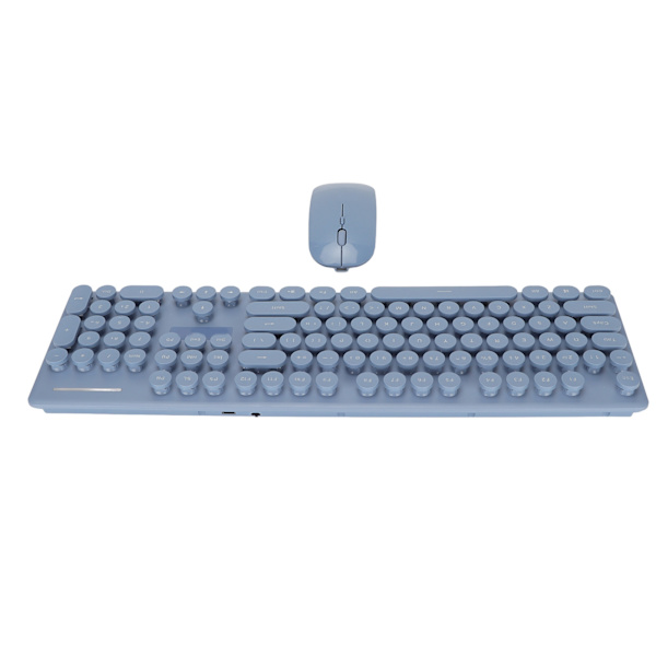 Tangentbord Mus Combo 104 tangenter 2.4G trådlös och BT-anslutning Lågbrus Ergonomisk retrostil Tangentbord Tangentbord och mus Blå