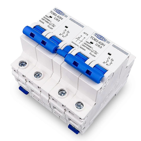 2P+2P AC Manuel Overførselskontakt Strømafbryder MCB 50HZ/60HZ, 40A