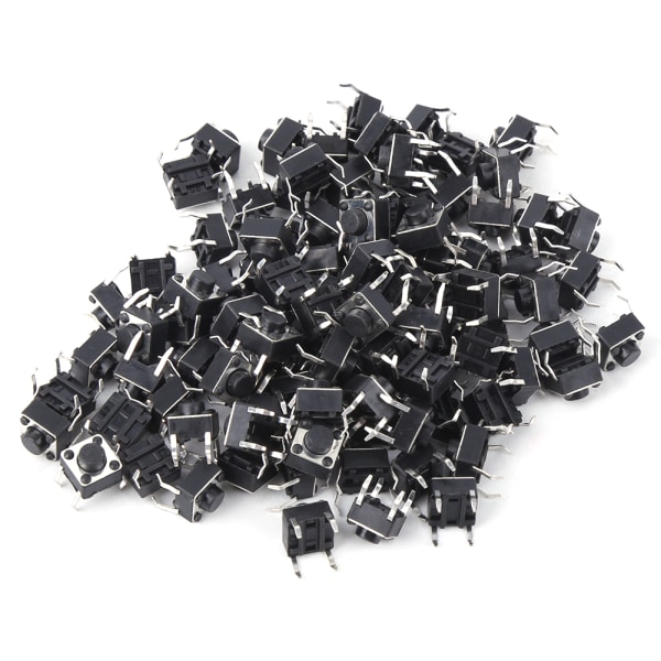 100 st Momentary Taktil Push Button Switch Mini Micro Tact Switch Tillbehör 6 x 4,3 mm