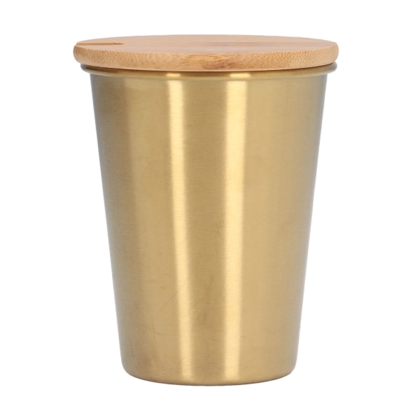 350 ML Bärbar enlagers mugg i rostfritt stål med lock Stapelbar Kaffeöl Mjölkkopp Guld
