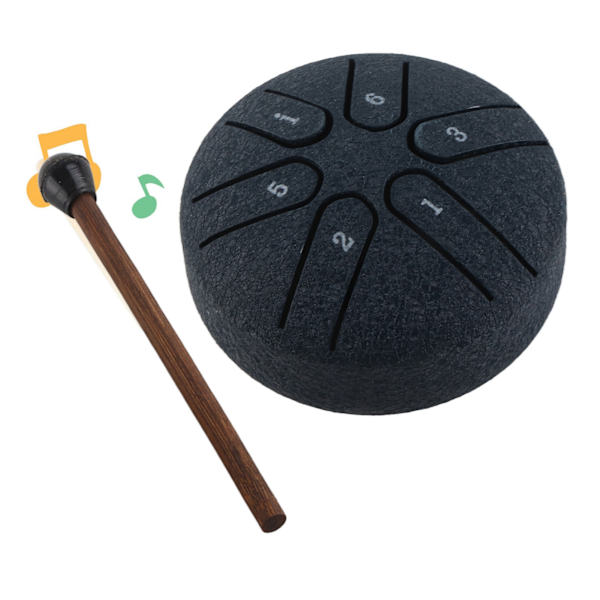 Mini 6 Note Handpan Drum - tummansininen, ammattimainen lyömäsoitin Blue