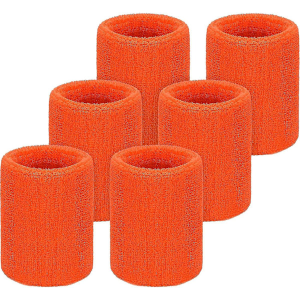 Absorberande svarta tennis handledsskydd för sport, 6-pack orange