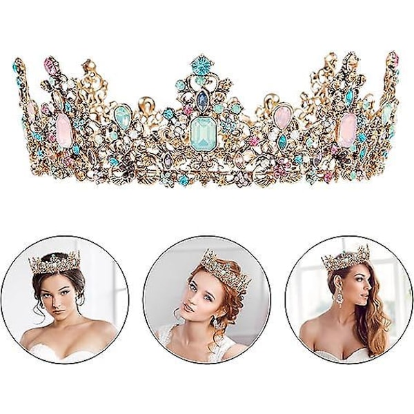 Barokk rhinestone tiara hårsmykker for kvinner