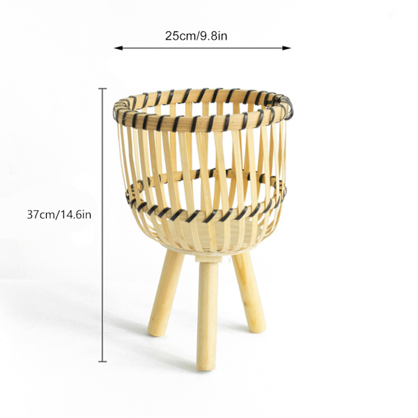 Kudottu kukkaruukku Faux Rattan Planter High olohuoneen lattiahyllyt