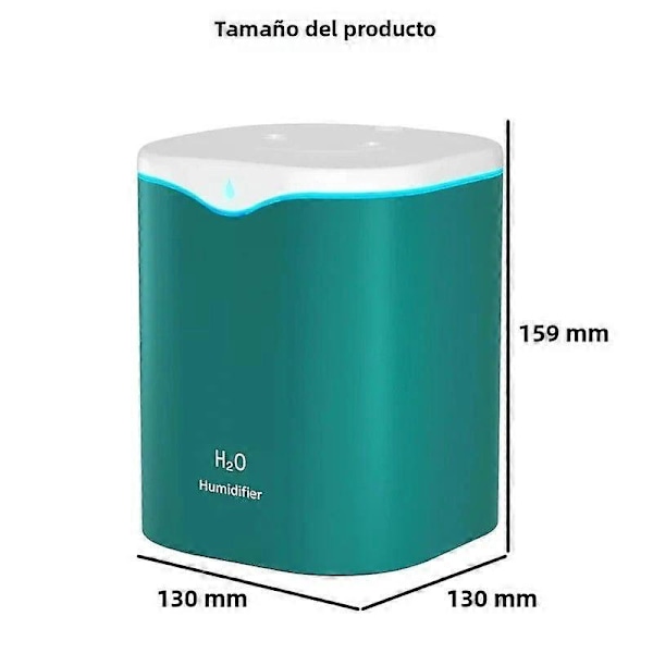 2000ML USB Skrivbordsluftfuktare med Dubbel Spray för Aromaterapi och Hudvård, Sval Mist Luftrenare för Hem och Kontor 1SprayPortVit