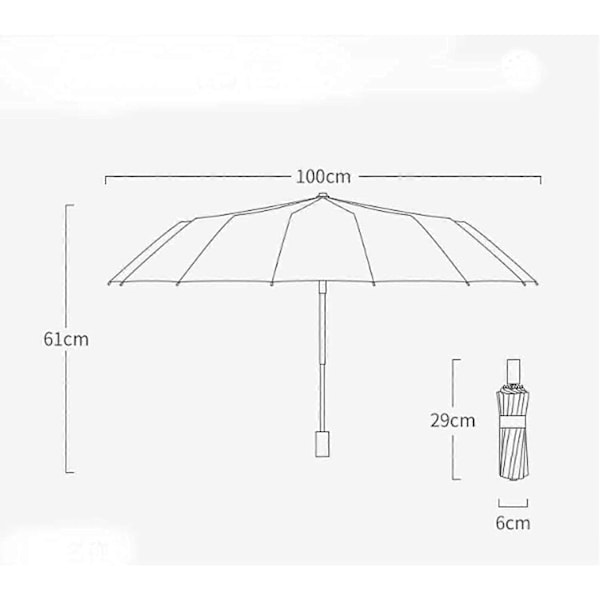 Paraply Stærk Vindafvisende 16K Manuel Paraply Mænd Parasol Kvinder Regn Store Paraplyer Super Solbeskyttelse Og UV