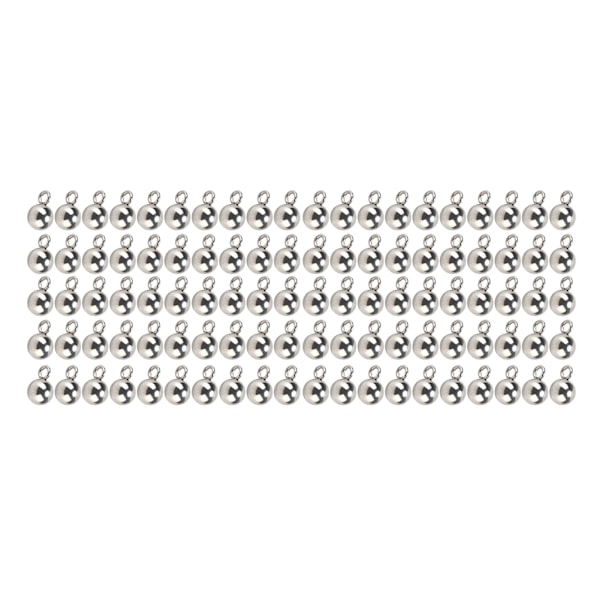 100 stk. runde perler i rustfrit stål, vakuumbelagt, 5 mm, spredte perler med splitring til DIY-smykketilbehør