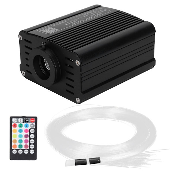 16W fiberoptisk ljus RGBW LED-takljussats APP-kontroll med 2m fiberoptisk kabel