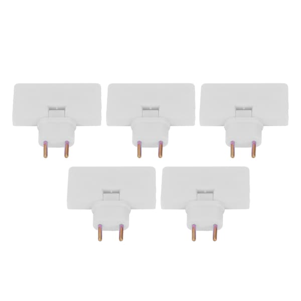 5 stk. EU-stikkontaktomformer trådløs 180 graders forlengelse 1 til 3 EU-pluggadapter 110-250V hvit