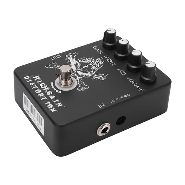High Gain Distortion Effect Elektrisk Gitar Metall Monoblock Effektpedal med LED-blits 11mA
