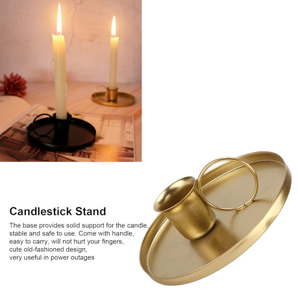 Retro Ljusstake Metall Smidesjärn Ljusstake Stand Ornament Heminredning Guld