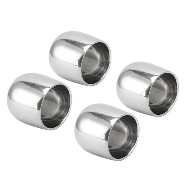 4 stk. kaffekop i rustfrit stål med dobbeltlagsisolering, der forhindrer skoldning, buet kop, 200 ml