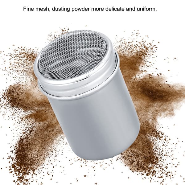 Pulverryster i rustfrit stål til kakao, sukker, kaffe, peber, krydderier (konkav S)