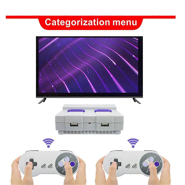 Til SNES821 Retro Spillekonsol 2.4G Indbygget 821 Spil EU Stik