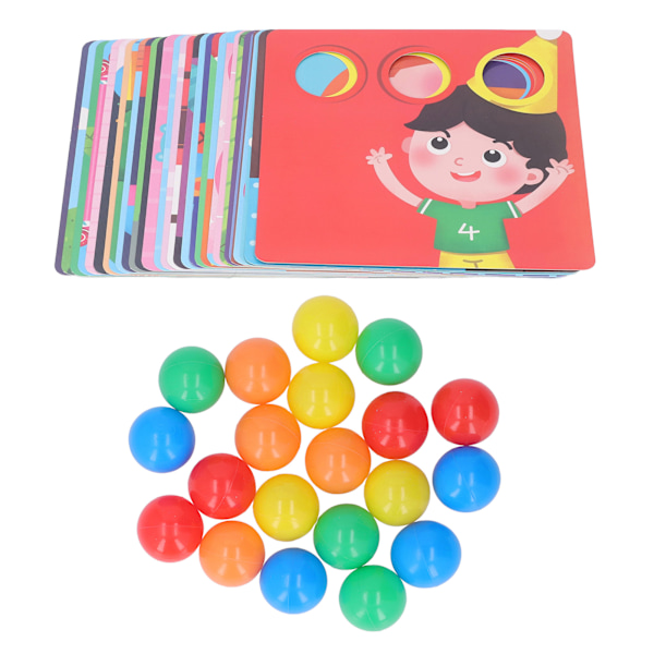 Färgmatchning Peg Puzzle Spel Fin Motorisk Färgmatchning Pegboard Leksak för Småbarn med 20 Färgglada Bollar