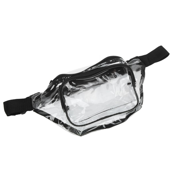 Läpinäkyvä Fanny Pack PVC Vedenkestävä Vetoketju Monikäyttöinen vyölaukku Travel Blackille