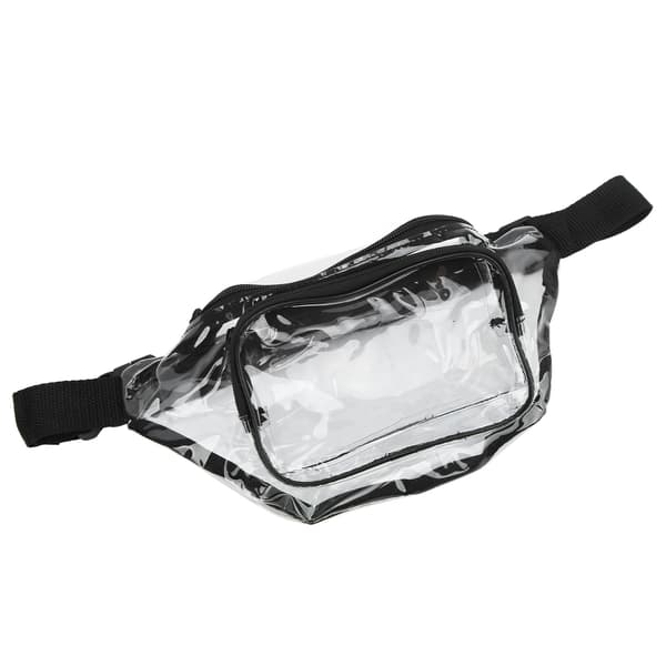 Transparent bæltetaske PVC Vandafvisende Lynlås Multipurpose Taljetaske til Rejser Sort