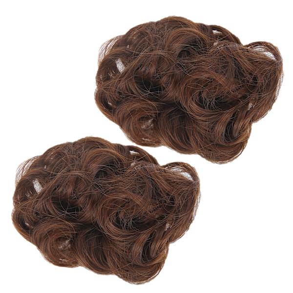 2st Ljusbrun Kvinnor Smutsigt Hårbulle Högtemperaturfiber Syntet hårstycke Chignon