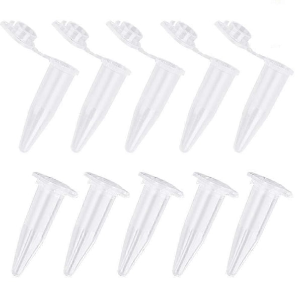1000 st Mini Centrifugrör 1,5 ml Graderade Genomskinliga Plast Centrifugflaskor med Platt Snäpplock