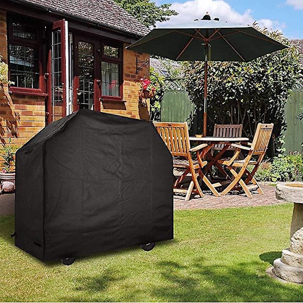 Grillöverdrag BBQ-överdrag Anti-UV Anti-vatten Anti-fukt med förvaringsväska Svart för Weber, (80*66*100CM)