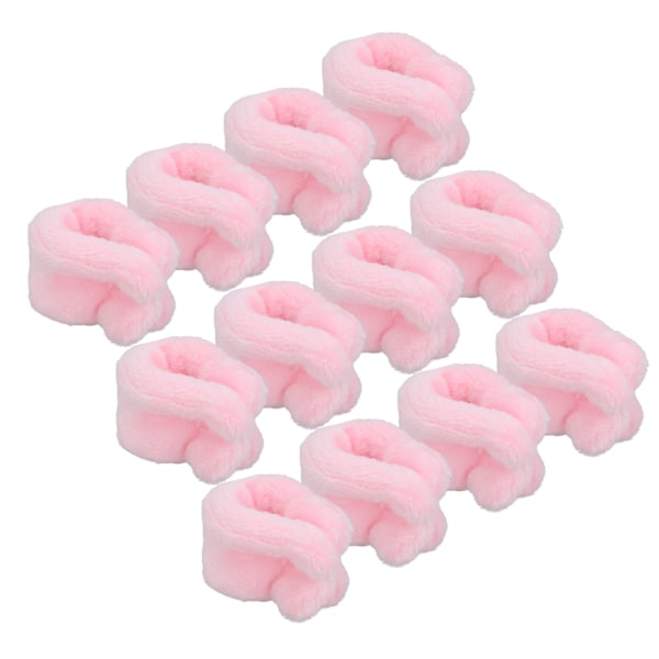 12 st Värmelös Coral Fleece Hårrullar Hårrullare DIY Curl Hårstylingverktyg Rosa