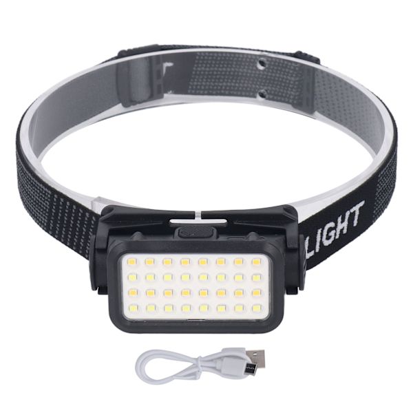 LED-otsalamppu, USB-lataus, 5 vaihdetta, korkea kirkkaus, IPX4-vedenkestävä, pyöräilyyn ja kalastukseen