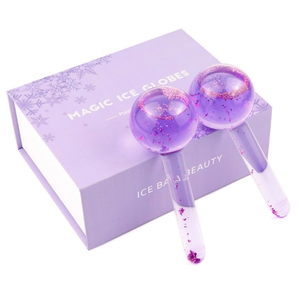 2 stk Ice Ansiktsruller Krystallkule Forfriskende skjønnhetsmassasjerulleball med kjølende effekt