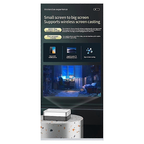 Projektor Android 10.0 System 5G WiFi Bluetooth-projektorer, AU-kontakt