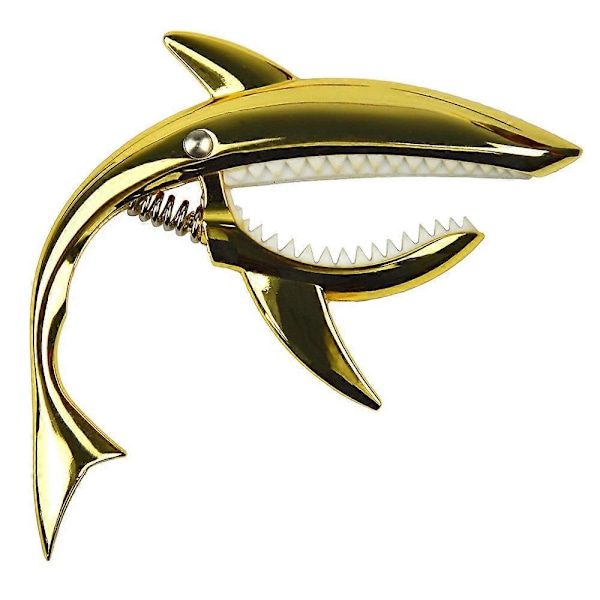 Zinklegering Guitar Capo Shark Capo til Akustisk og Elektrisk Guitar med God Håndfølelse, Ingen Båndstøj og Holdbar (Guld)