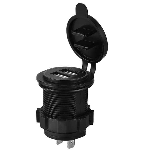 Vanntett dobbel USB-laderuttak 3.1A med LED-indikator for bil, båt, mobil