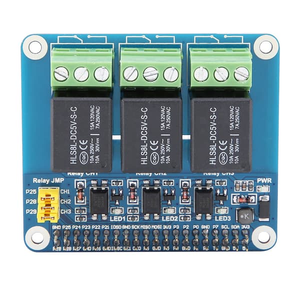 3-kanals reléutvidelseskort for Raspberry Pi A+/B+/2B/3B/3B+