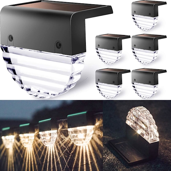 Solcellsbelysning för utomhus 6-pack Varmvit och 7 Färgväxlande LED Trädgårds- och Staketlampor