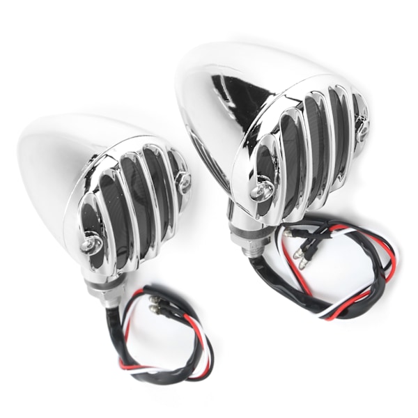 2 st LED-blinkers med starkt gult ljus, vattentäta, passar till Honda Retro MotorbikeSilver Plating
