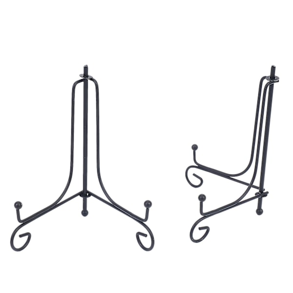 Set om 2 - Svart järnstaffli plakettdisplaystativ för 5-tums foton