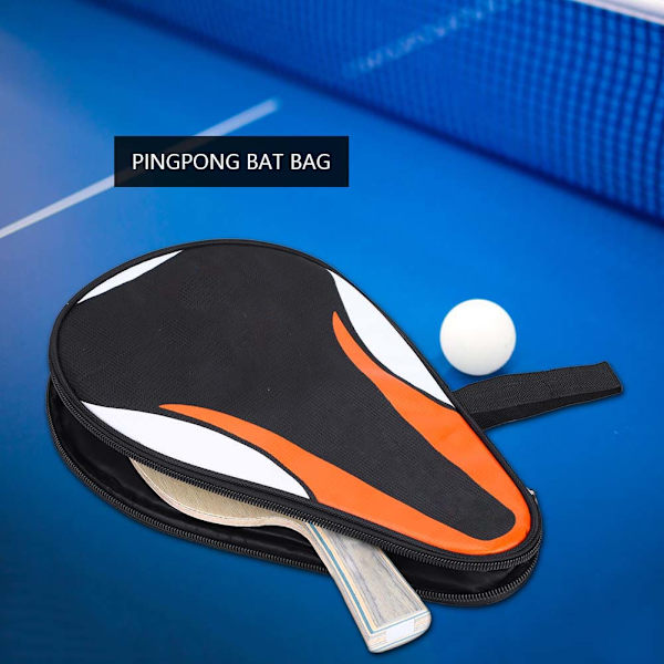Bordtennisketchere Bat Bag Oxford Ping Pong Case Vandtæt Støvtæt Fuld beskyttelse Orange