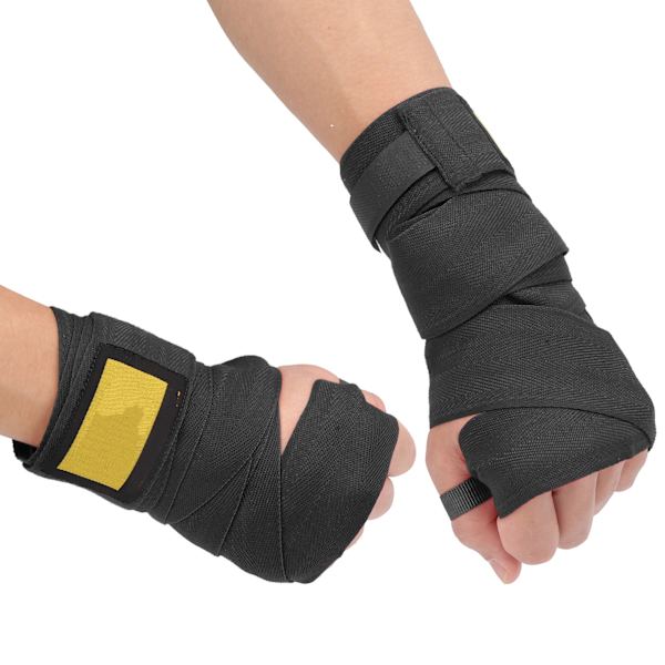1 par boxningshandskar bandage bomull Muay Thai Arts elastiska handomslag för män kvinnor svart