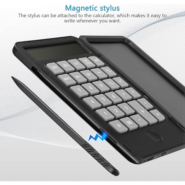 Lommeregner, standardfunktion skrivebordslommeregner, med 6,5 tommer LCD-skrivetablet